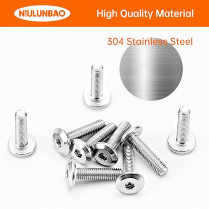 M3-0.5 x 8mm Flat Round Head Hex Socket Cap Screws Bolts, Furniture Screws, 304 Stainless Steel, Metric Allen Hex Drive, Bright Finish, Machine Fully Threaded, 100PCS - size: M3-0.5 x 8mm(100PCS)