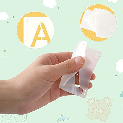 Augshy 56 Pcs Letter Stencils, 3 Inch Reusable Craft Kit for Fabric - style: Letter