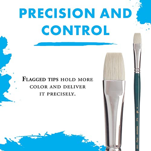Princeton Ashley Brushes Series 5200, Chungking Bristle, Bright Size 2 - color: Blue Green, size: Size 2