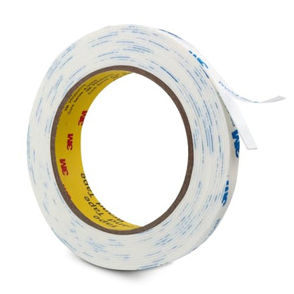 3M Double Sided Tape 0.5"×16.5Ft No Damage Double Sided Wall Tape - color: White, size: Width: 0.5''