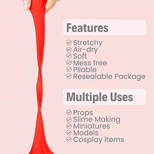 BOHS Foam Clay for Kids, Red Air Dry Modeling Clay, 3.5 oz - color: Red