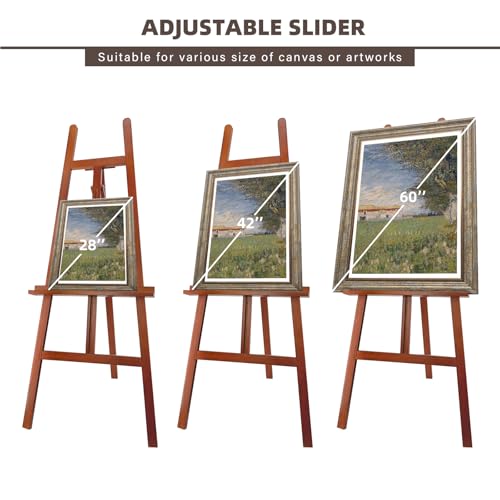 Large Walnut Wooden Easel Stand for Sign, A-Frame Painting Easel - style: Walnut