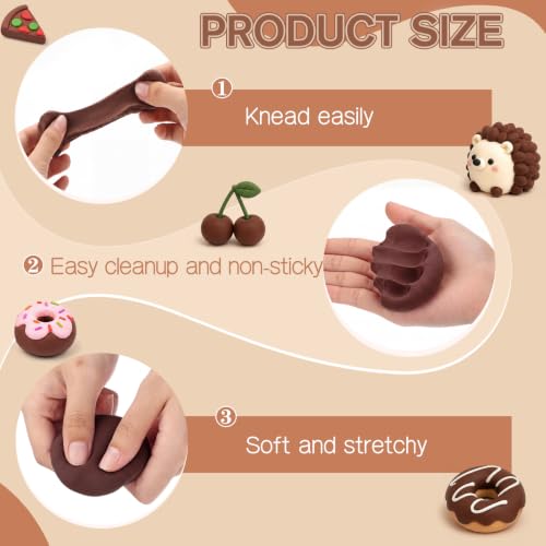 VioraWhite 48 Pcs Air Dry Clay Bulk 1.6lb Modeling Clay Kit,Light Brown - color: Light Brown