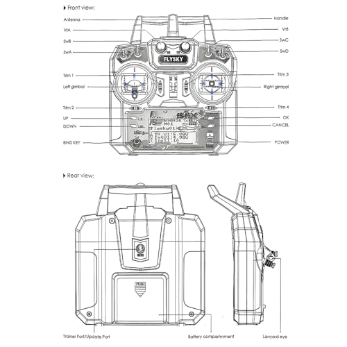 Flysky FS-i6X 10CH 2.4GHz RC Transmitter with iA6B 6CH Receiver for RC Boat