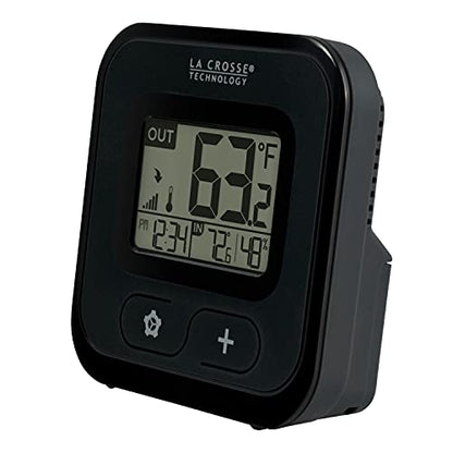 La Crosse Technology 308-147 Wireless Compact Digital Thermometer with Humidity, Black