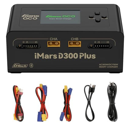 Gens ace Imars D300 Plus Blue-Tooth and G-Tech Series 16A AC 300W DC 700W Charger（Black）