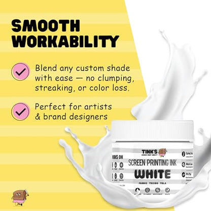 Tinks® Screen Printing Ink -White - 8 oz. - color: White