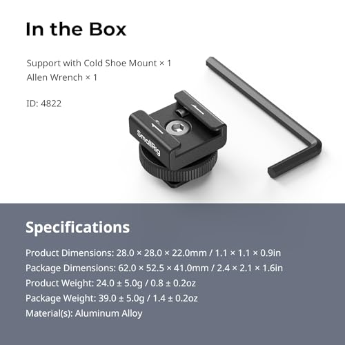 SmallRig Cold Shoe Mount Adapter for Wireless Microphones for DJI Mic- 4822