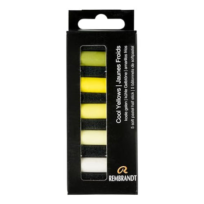 Rembrandt Soft Pastel Micro Set, 5-Piece Half Sticks, Cool Yellows - color: Cool Yellows, style: 5 Half Sticks in Micro Set