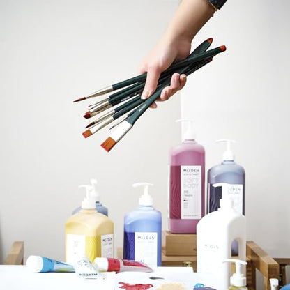 MEEDEN Acrylic Paint Brush Set: 10pcs Art Brushes with Soft Nylon Hair