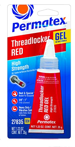 Permatex 27835 High Strength Threadlocker Red Gel, 35g - size: 36 ml, style: Gel - High Strength