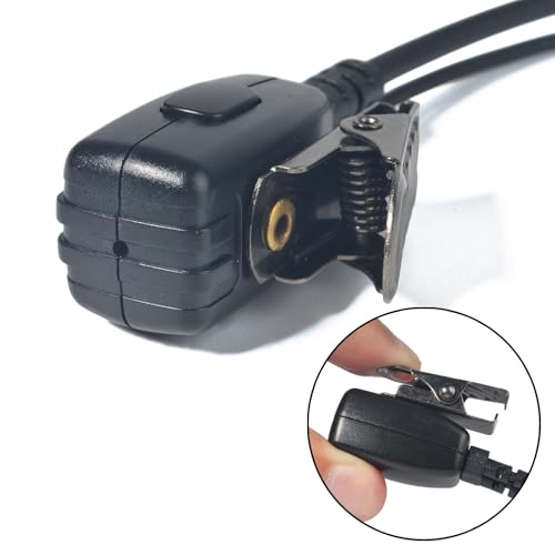 2pin D-Shape Walkie Talkie Surveillance Earpiece with PTT Microphone