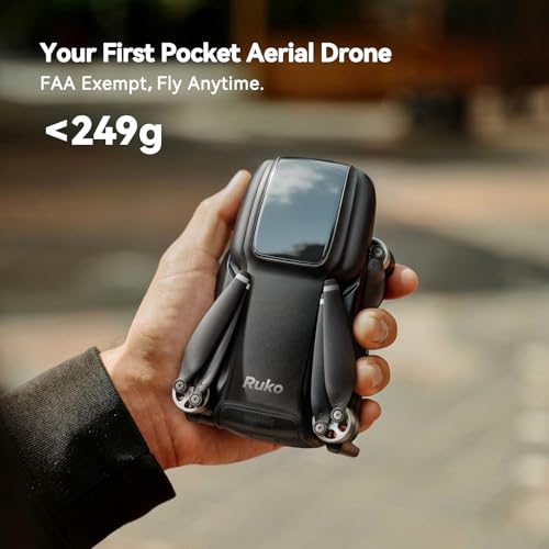Ruko U11MINI 4K (RC3) Camera Drone for Adults with 5.5" Touchscreen Remote - color: Updated Black