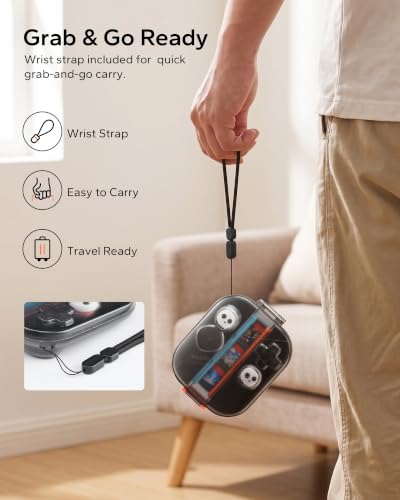 JEMDO Joycon Storage Case for Nintendo Switch 2, Slim Hard Shell Carrying Case with 3 Game Card Slots & Wrist Strap, Shockproof Scratch Resistant Protective Box, Lightweight Portable for Travel - style: Controller Case