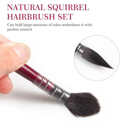 3-Piece Detail and Round Pointed Paint Brush Set - Red - color: Red