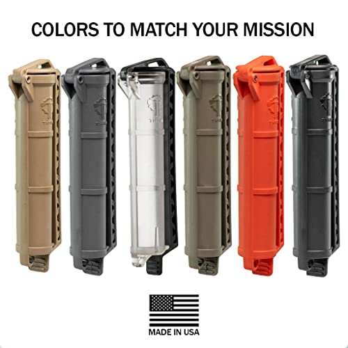 Thyrm CellVault Battery Storage Case: AA, AAA, CR123 batteries, original - color: Rescue Orange