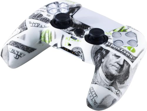 YoRHa Grip Texture Silicone Skin for PS5 Controller x 2(US Dollars) with Pro Thumb Grips x 8