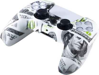 YoRHa Grip Texture Silicone Skin for PS5 Controller x 2(US Dollars) with Pro Thumb Grips x 8
