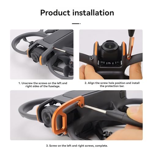 Gimbal Protector Bumper for DJI Avata 2, Aluminum Alloy Anti-Collision Bar,Anti-Collision Camera Lens Protector(Orange)
