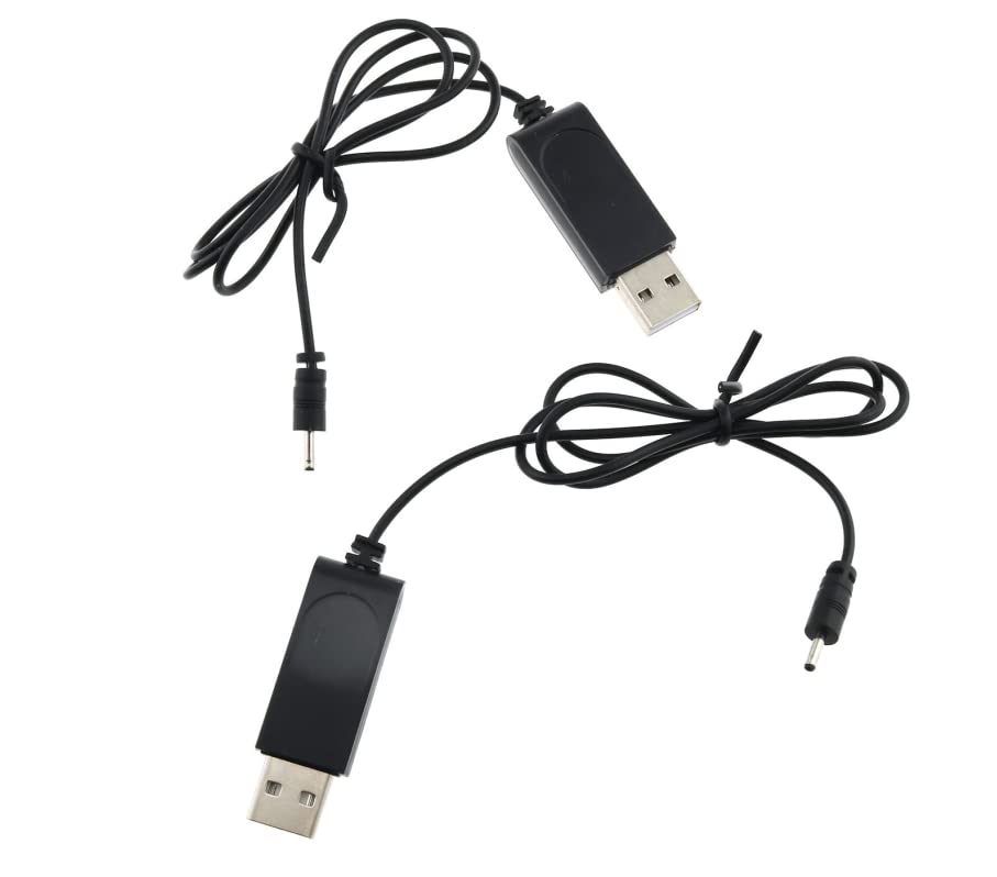 2PCS USB Lipo Battery Charging Charger Cable with 2.0 Round Plug for Attop XT-1 RC Quadcopter FPV Drone