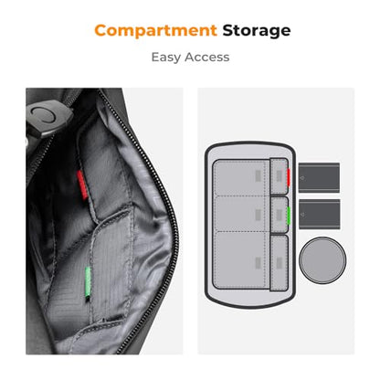 K&F CONCEPT Camera Sling Bag, Everyday Shoulder Crossbody Bag - color: 02 All Black Medium