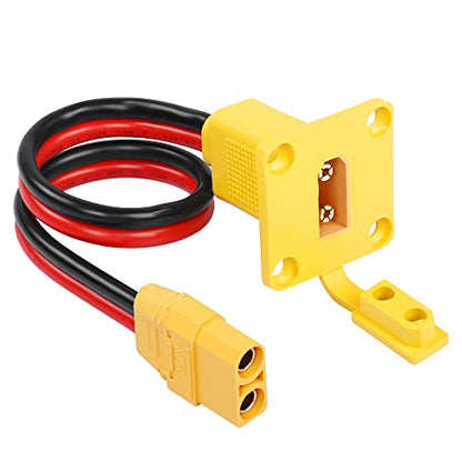 CERRXIAN 1ft 10AWG XT90 Male to Female Mount Panel Cable XT90 Male Plug with Mout Panel to Female Wire for RC Lipo Battery FPV Drone - 0.3m - size: 0.3m