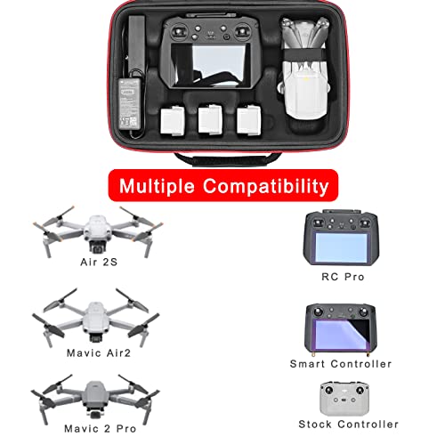 RLSOCO Carrying Case for DJI Air 2/2S/Mavic 2 Pro & DJI RC Pro/Smart Controller/Stock Controller - Fits Accessories:Controller,Drone Body,Batteries,Charger,Charging Hub,Propellers (Case Only)
