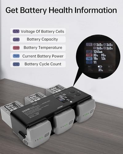 LKTOP 200W Air 3/Air 3S Parallel Charging Hub for DJI/Specta Air 3 Series - color: Black, style: Hub