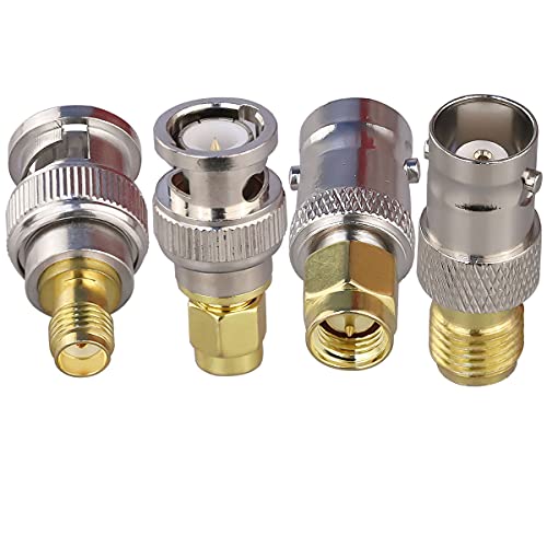 TUOLNK 4PCS SMA to BNC Antenna Coax Adapter Connector, SMA Male Female to BNC Male Female Coaxial Adapters for SDR, HAM Radio, Scanner, Walkie Talkie