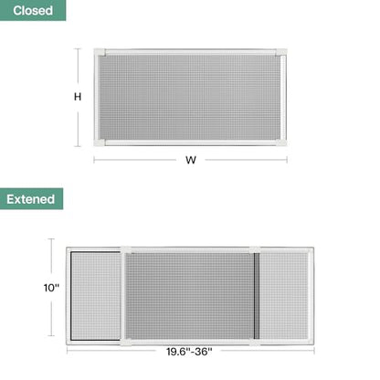 paramondo Expandable Window Screen, 10" H x 19.6" - 36" W, 2 Pack - size: Small (10" H x 19.6"-36" W, 2 Pack)