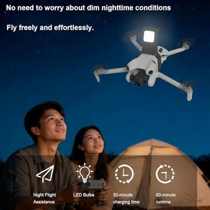Drone LED Night Navigation Searchlight for DJI Mini4 Pro, Anti-Collision 180° Night Fill Light With 3-Mode Adjustment, Built-in Battery Mini4 Pro Accessory