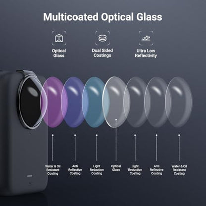 NEEWER ND Filter Set Compatible with DJI Osmo 360 Only, ND16 (4 Stops) Snap On Multicoated Optical Glass Neutral Density Lens Filter Action Camera Accessories with Screen Protector, 2 Pack - style: 2 Packs ND16