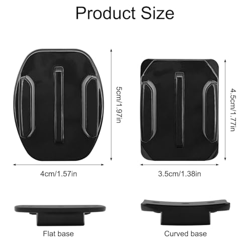 Helmet Adhesive Sticky Mounts, Flat & Curved Helmet Mounting attachments with 10 Sticky Pads, Compatible with GoPro Hero 13 12 11 10 Max 9 8 7 6 5 Session Camera and Other Brand Camera (10 Pack)