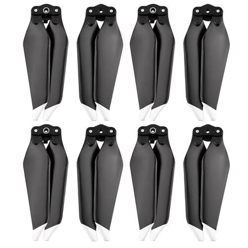 Propeller for DJI Mavic Pro Platinum - 4 Pairs Replacement Blades, Low Noise, Quick Release, Silver Tips - color: Silver