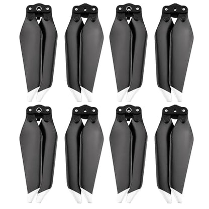 Propeller for DJI Mavic Pro Platinum - 4 Pairs Replacement Blades, Low Noise, Quick Release, Silver Tips - color: Silver
