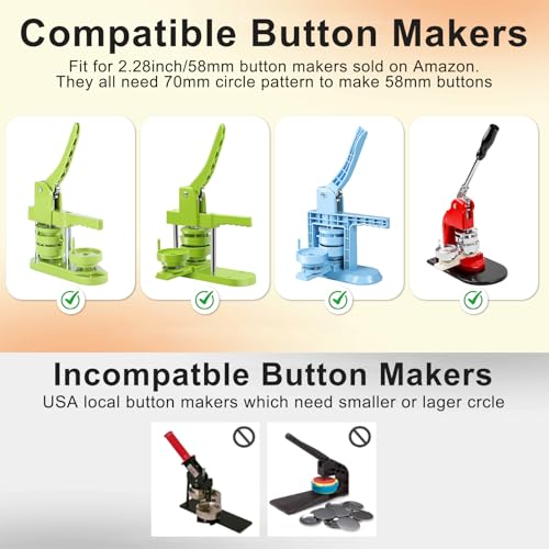 Happizza 2.28in Button Paper Cutter, 58mm Pin Button Cutter Circle Graphic Punch for Button Maker Machine,Photo Machine,Artpaper,Scrapboard Cutting - size: 58mm-Round