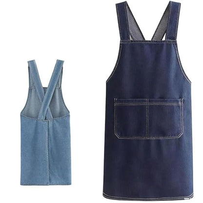 Adult Cross Back Apron, Stain Resistant Cotton Apron with Pockets ﻿ - color: B