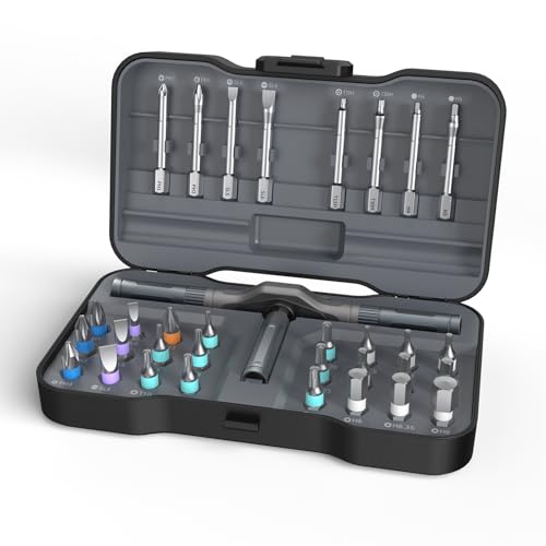 33 in 1 Magnetic Ratchet Screwdriver Set, S2 Steel Bits Ratchet Screwdriver Tool Set, Portable Repair Tool Kit for Furniture, Computer, Bicycle, Electronics – Gift for Men Dad - size: 32pcs