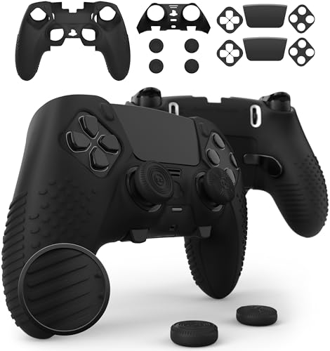 Eclipse PS5 Edge Controller Skin Combo Set, Anti-Slip, Black - color: Obsidian Black