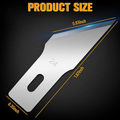 JETMORE 100 Pack Exacto Knife Blades #24, Craft Knife Blades Hobby & Craft - size: #24