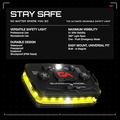 Guardian Angel Elite Safety Light - Yellow Front & Yellow Rear - color: Yellow/Yellow, size: 1-Pack