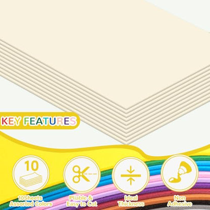 10 Pack Eva Foam Sheets Craft 8 x 12 inch (Ivory) - color: Ivory