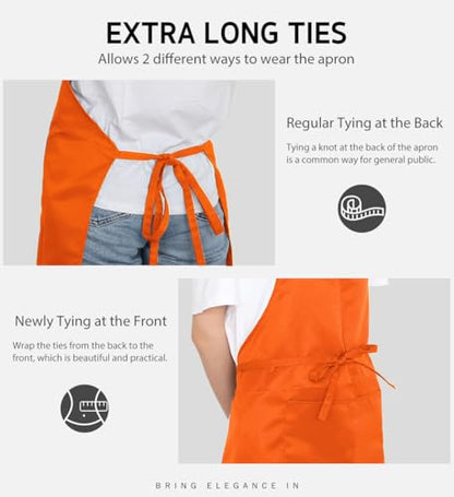 Syntus 12 Pack Apron with 2 Pockets for Men Women, Polyester, Multi-Color - color: Multicolor