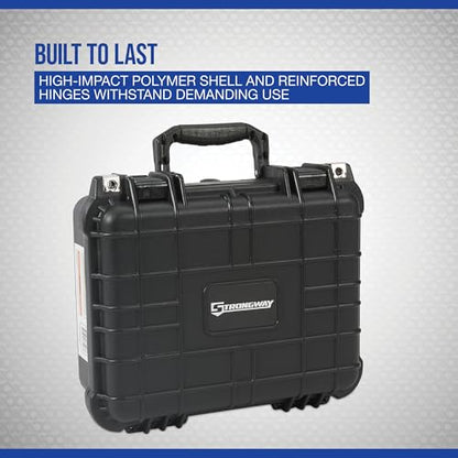 Strongway 13in. Portable All-Weather Protective Storage Case, IP65 Water Resistant, Black