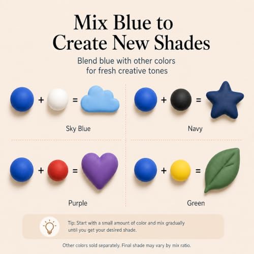 Blue Air Dry Foam Clay 100g/3.5oz, Soft & Easy to Mold - color: Blue