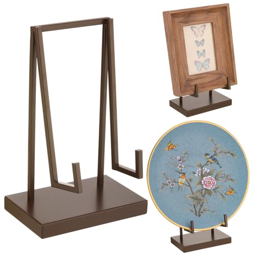 Shimeyao Metal Display Easel Stand Tabletop Easel, Brown, 8 x 5 x 3 Inch - color: Brown, size: 8 x 5 x 3 Inch, style: Metal