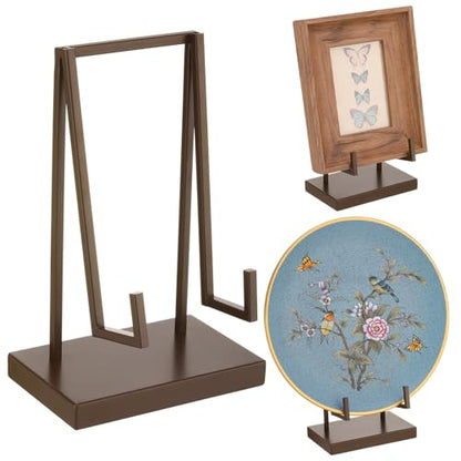 Shimeyao Metal Display Easel Stand Tabletop Easel, Brown, 8 x 5 x 3 Inch - color: Brown, size: 8 x 5 x 3 Inch, style: Metal
