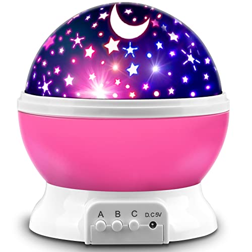 MOKOQI Star Projector Night Lights for Kids | Girls Night Light Projector - color: Pink