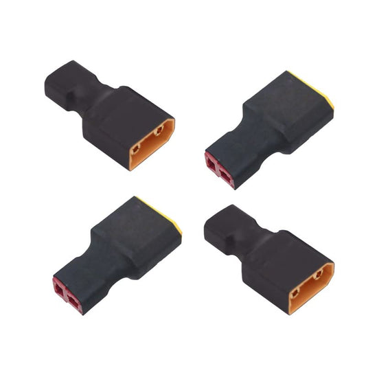4pcs T-Plug Female Connector to XT90 Male Connector No Wire Adapter for RC Lipo NiMH Battery Charger - size: XT90 Male to T Plug Female