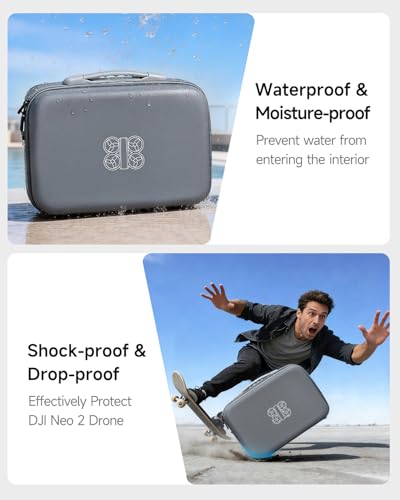 LKTOP Carrying Case for DJI Neo 2 Fly More Combo, Portable PU Leather Shoulder Bag, Waterproof Storage Bag with Adjustable Strap for DJI Neo2 Drone, RC-N3/N2 Remote Controller, Battery, Charging Hub